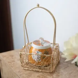 Iron Basket With 2 Bowl