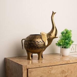 Iron Trunk Up T-light Elephant Daisy Lota Small 35w