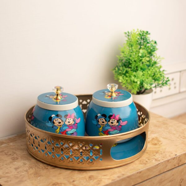 Mickey Mouse design Iron Basket with 2 bowls - Image 4