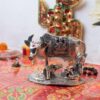 Metal Cow with Krishna - Image 3