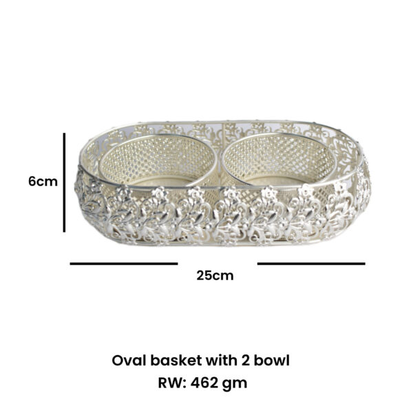 Ovel Basket With 2 Bowl - Image 3
