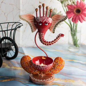 Iron Ganesha Tealight Candle Holder