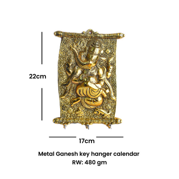 Metal Ganesh key hanger calendar - Image 3