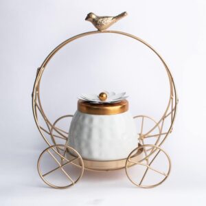 Iron Color Bird Cart With bowl