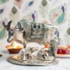 Metal Cow with Krishna - Image 2
