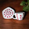 Red Heart cup with saucer - Image 3