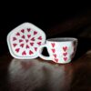 Red Heart cup with saucer - Image 2
