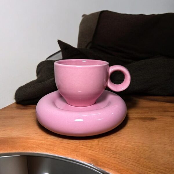 Pink saucer cup - Image 3